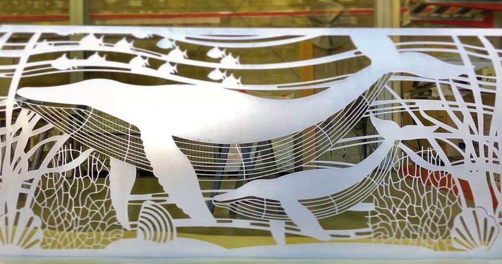 Baleine Laser Cut Decorative Wall Art | Architectural Metal Screen Pattern local installation scene 1
