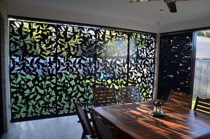 Leaf Vines Laser Cut installed screen scene