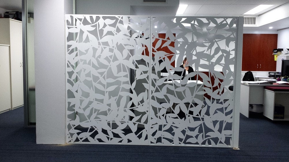 Leaf Vines Laser Cut installed screen scene