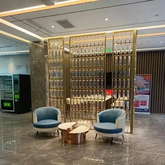 Our crystal glass hybrid screen direction for premium hospitality and commercial spaces.