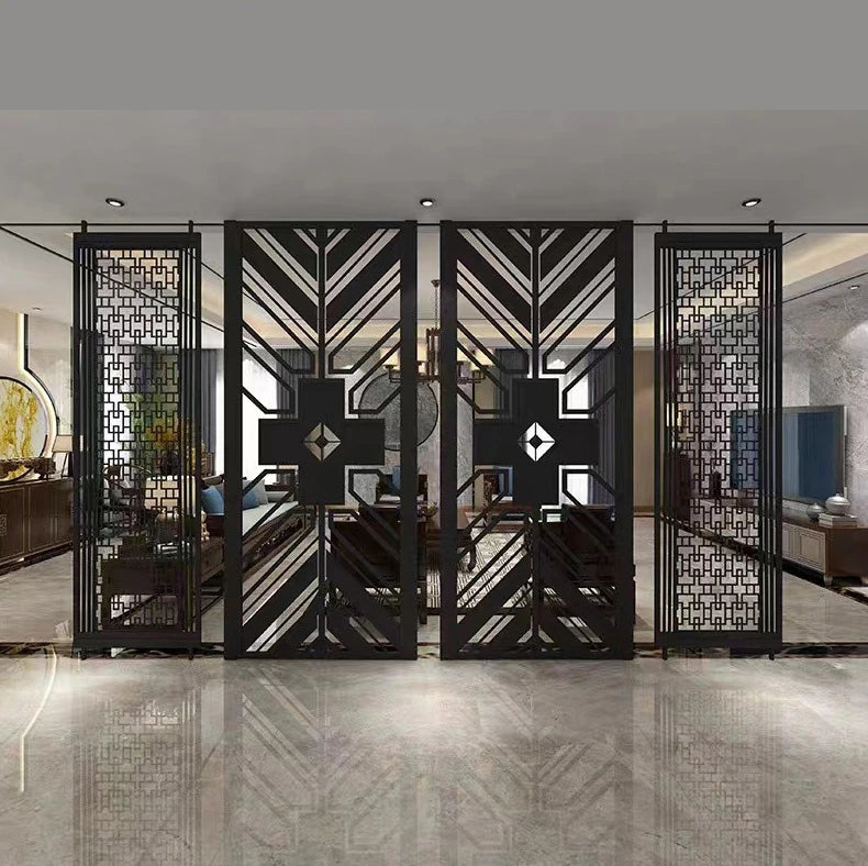 Finished architectural metal screen in a luxury interior project