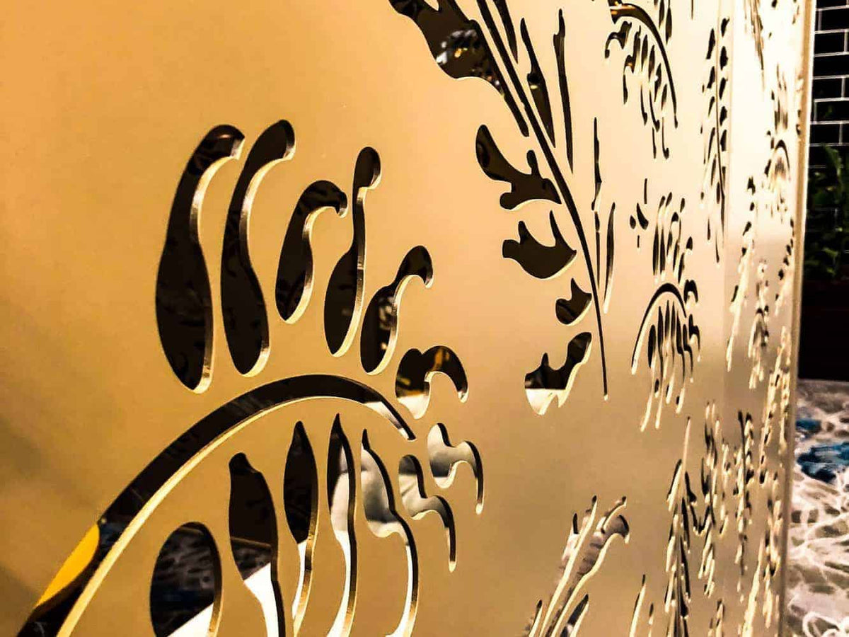 Winderoo Decorative Room Divider | Architectural Metal Screen Pattern official installation scene 2