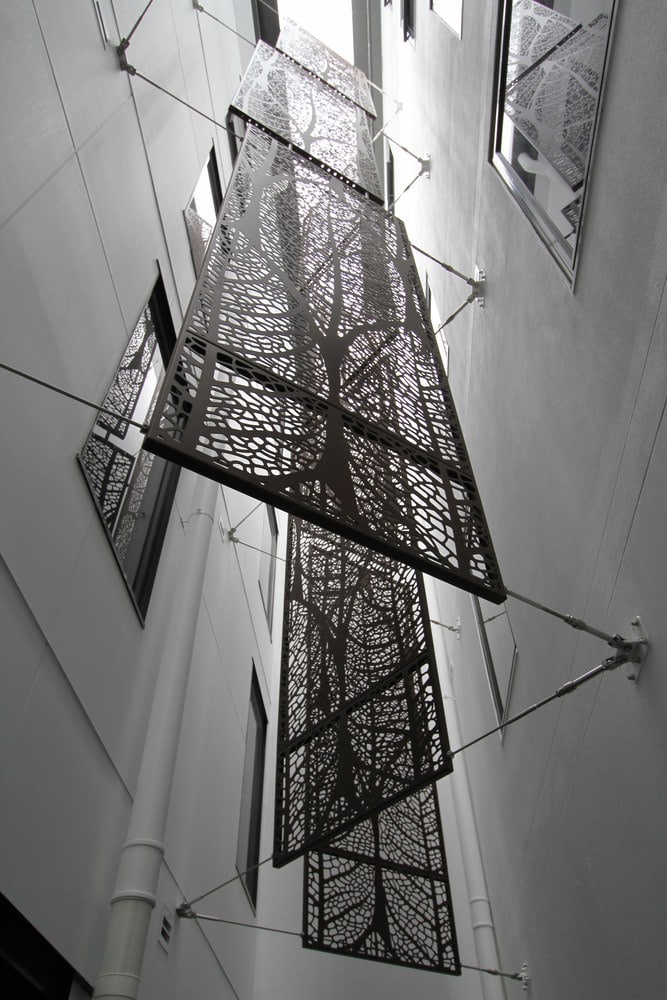 Lime Leaves | Architectural Metal Screen Pattern official installation scene 4