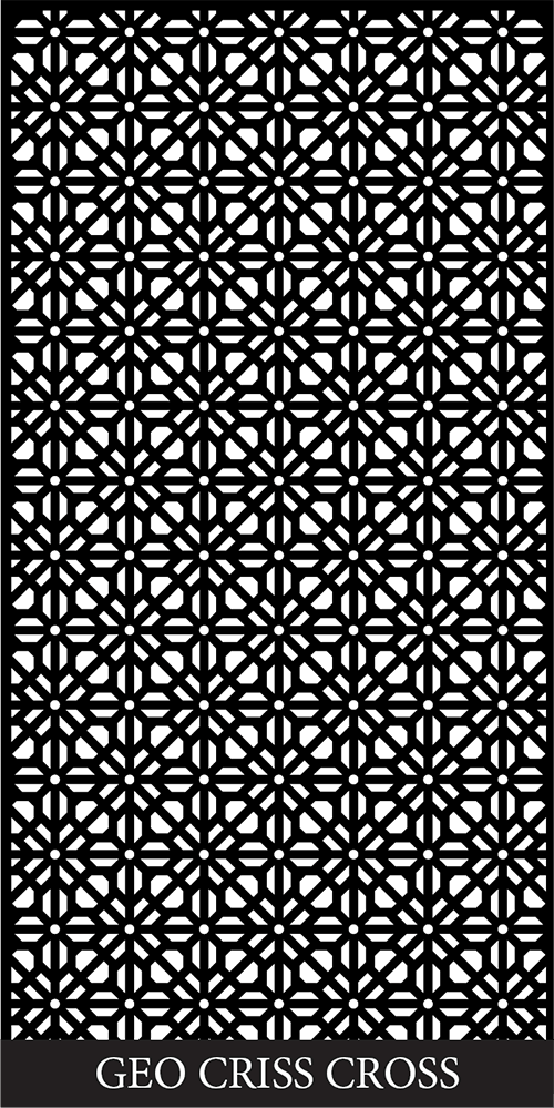 Geo Criss Cross Corten pattern render