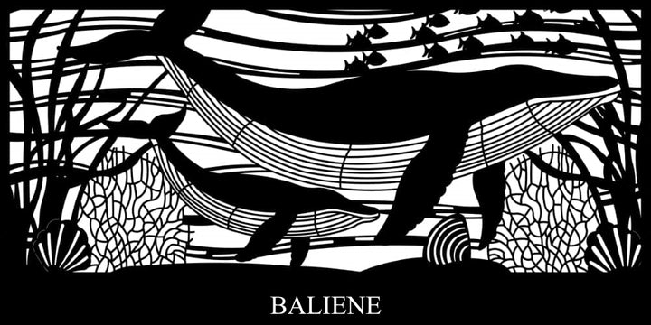 Baleine Laser Cut Decorative Wall Art pattern render